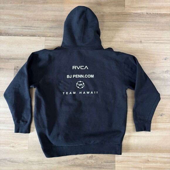RVCA Bj Penn UFC Ichi Ban Team Hawaii Black Hoodie Size XL Octagon MMA BJJ Fight - Picture 7 of 9